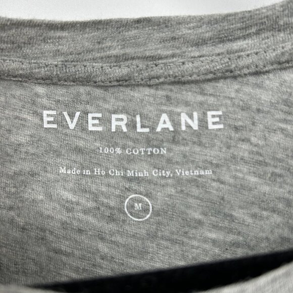 EVERLANE *FLAWED* Men's Gray 100% Cotton Long Sleeve Crew Neck T-Shirt Medium - Picture 4 of 5